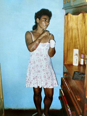 Mulher que Pedro agrediu no ano de 1996